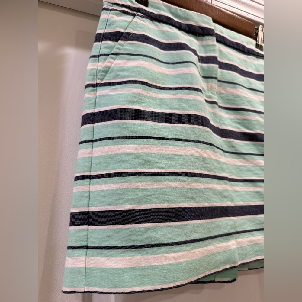 Tommy Hilfiger Mint and Navy Striped Mini Skirt Size 2 - Picture 3 of 11
